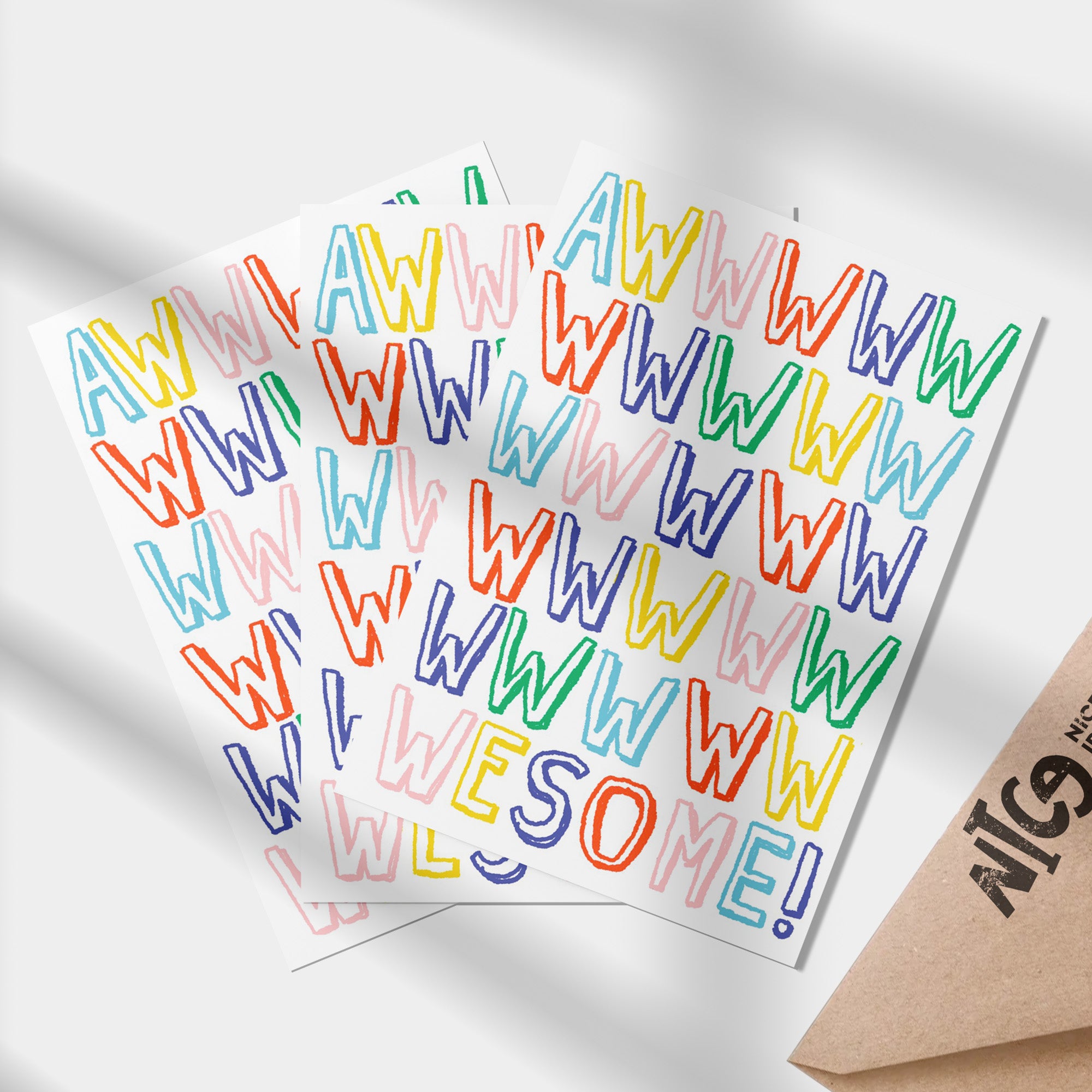 Postkarte - AWWWWWSOME