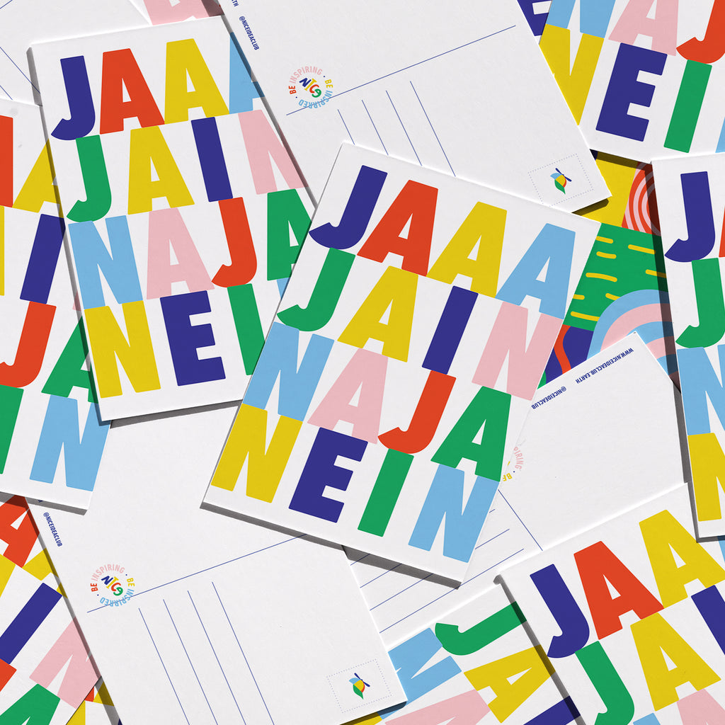 Postkarte - Jaaa Jain Naja Nein